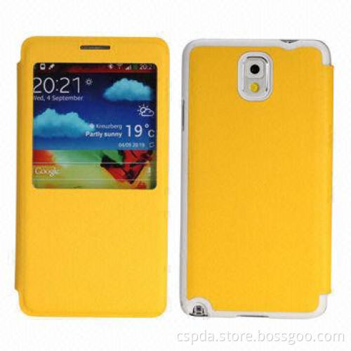PU wallet case for Samsung galaxy note 3 with windows